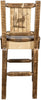 Montana Woodworks Homestead Collection Barstool with Back and Laser Engraved Design - Stain & Lacquer Finish-Rustic Furniture Marketplace
