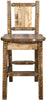 Montana Woodworks Homestead Collection Barstool with Back and Laser Engraved Design - Stain & Lacquer Finish-Rustic Furniture Marketplace