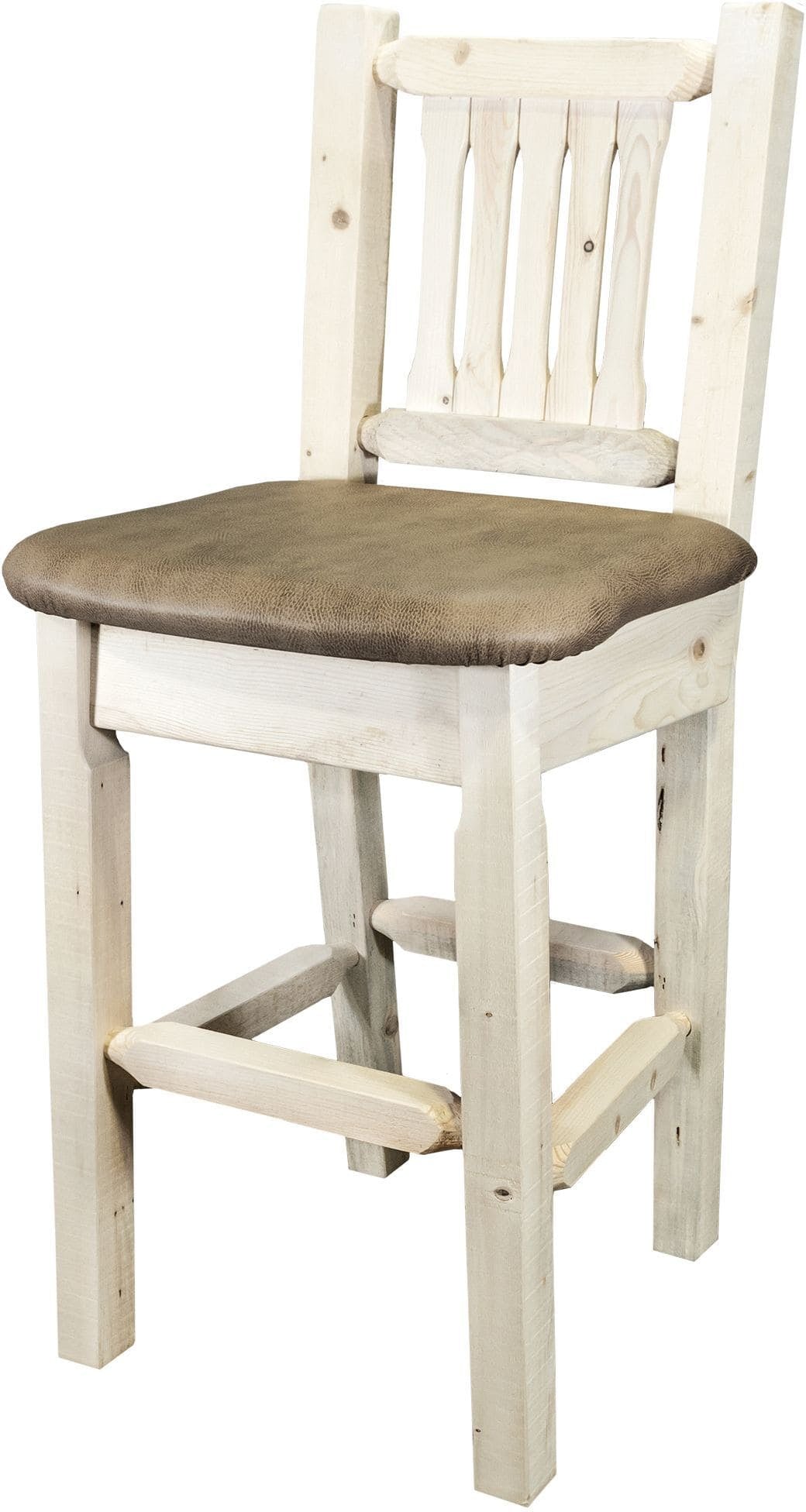 Montana Woodworks Homestead Collection Barstool with Back and Upholstered Seat-Rustic Furniture Marketplace