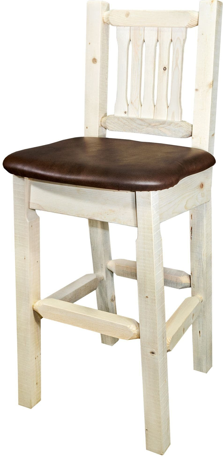 Montana Woodworks Homestead Collection Barstool with Back and Upholstered Seat-Rustic Furniture Marketplace