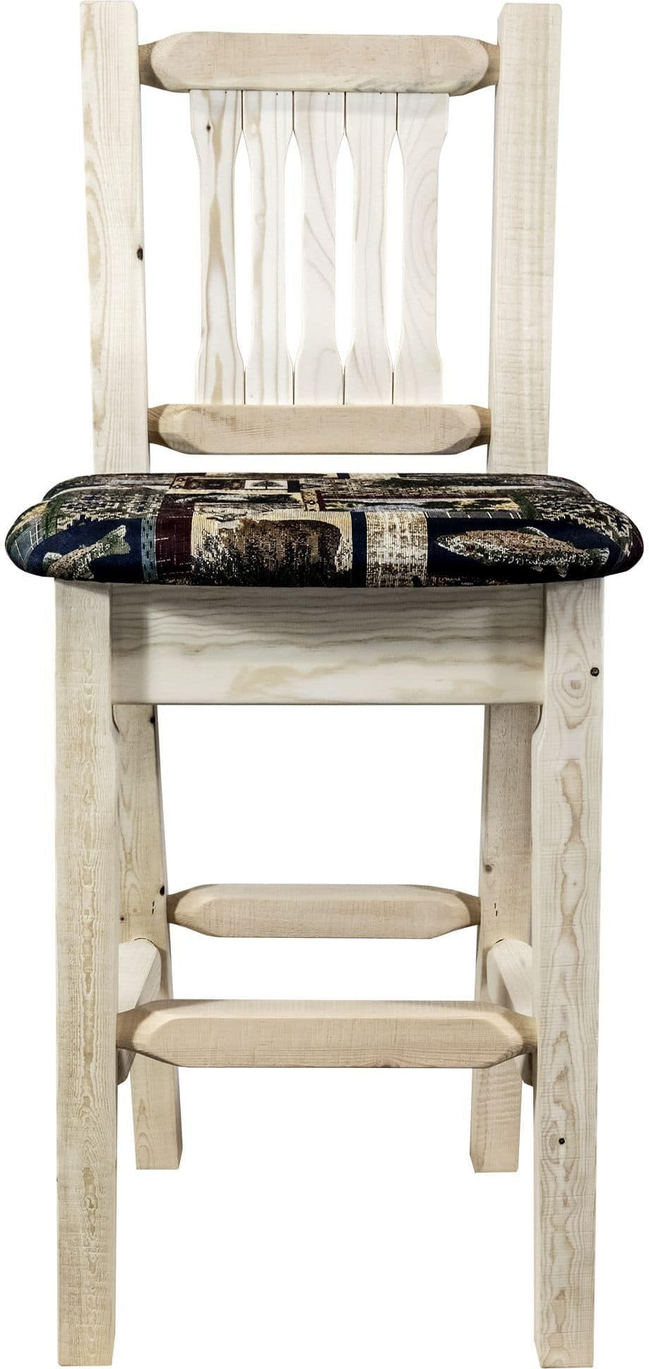 Montana Woodworks Homestead Collection Barstool with Back and Upholstered Seat-Rustic Furniture Marketplace