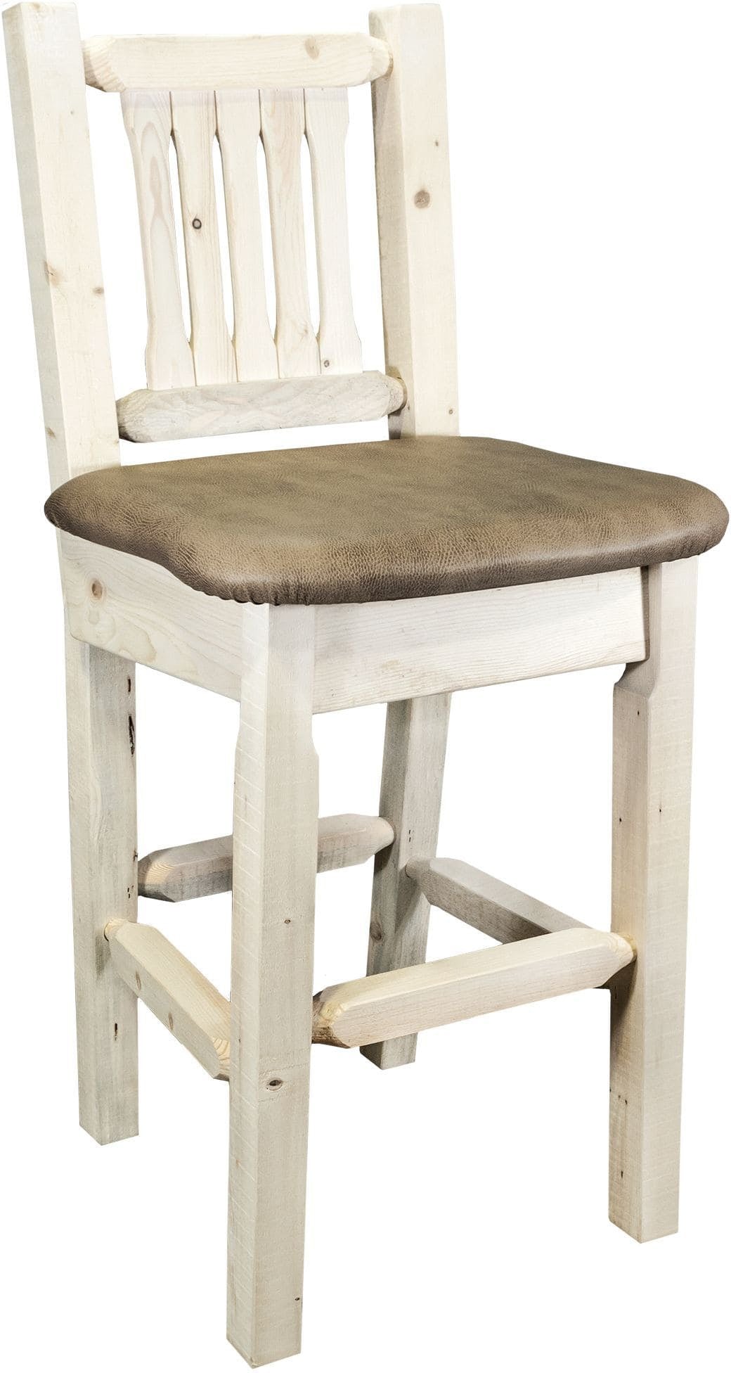 Montana Woodworks Homestead Collection Barstool with Back and Upholstered Seat-Rustic Furniture Marketplace