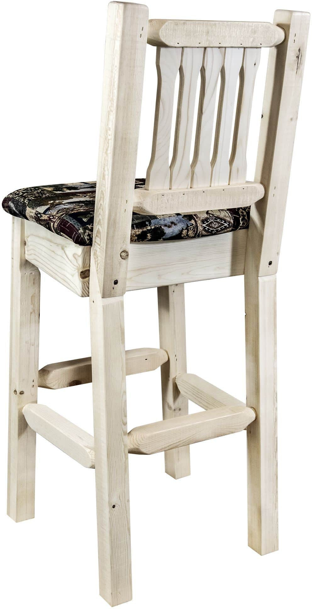 Montana Woodworks Homestead Collection Barstool with Back and Upholstered Seat-Rustic Furniture Marketplace