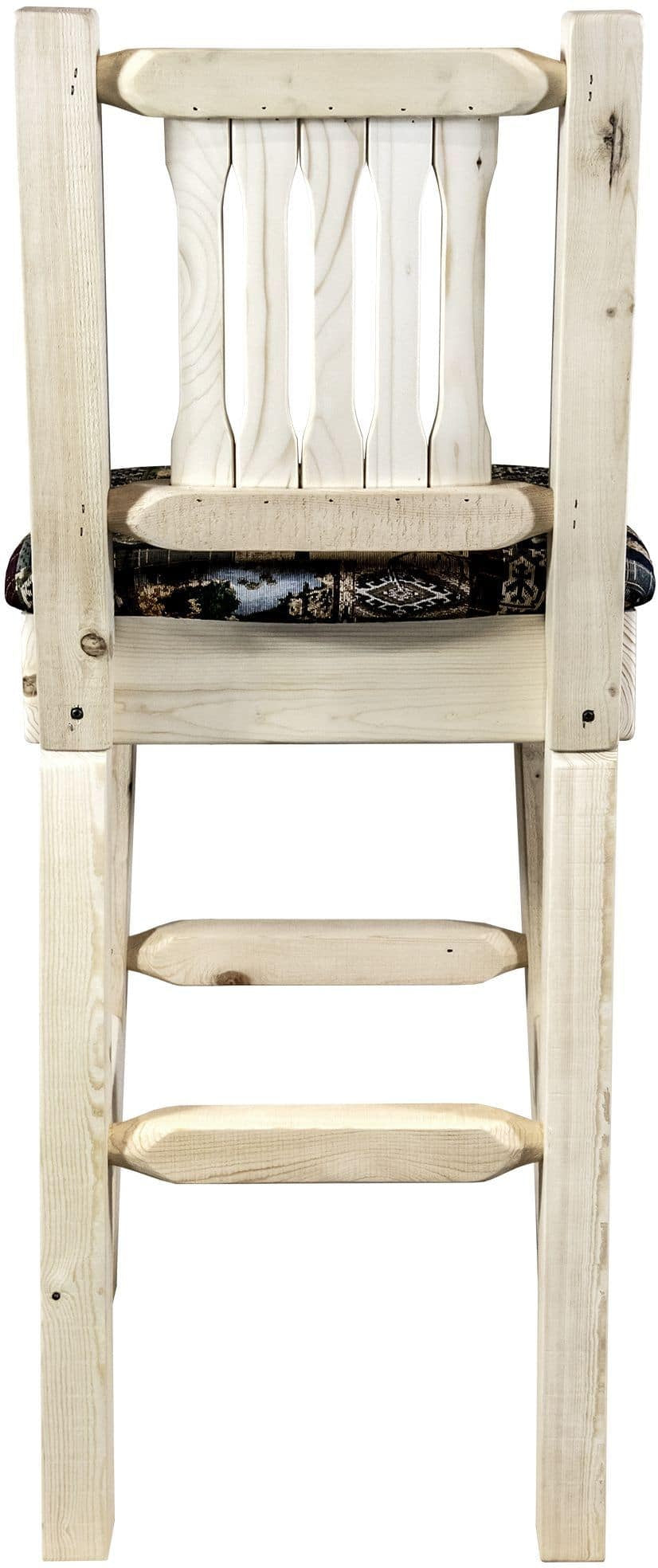 Montana Woodworks Homestead Collection Barstool with Back and Upholstered Seat-Rustic Furniture Marketplace