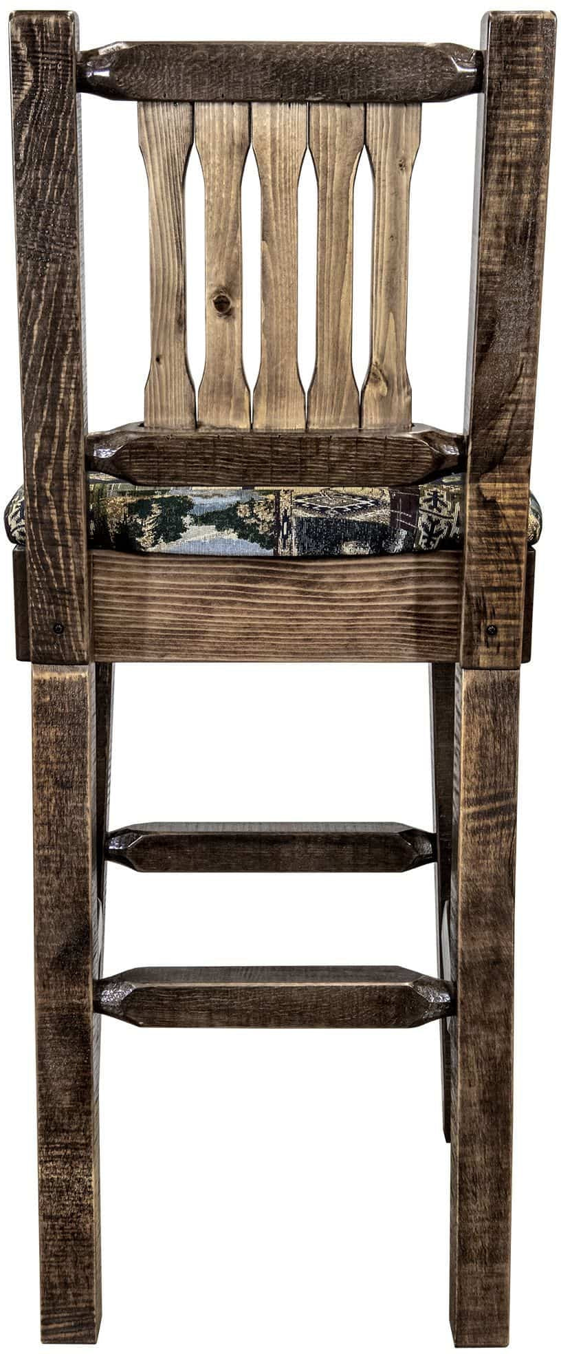 Montana Woodworks Homestead Collection Barstool with Back and Upholstered Seat-Rustic Furniture Marketplace