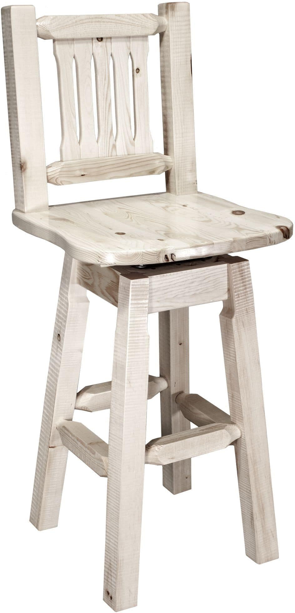 Montana Woodworks Homestead Collection Barstool with Back & Swivel-Rustic Furniture Marketplace