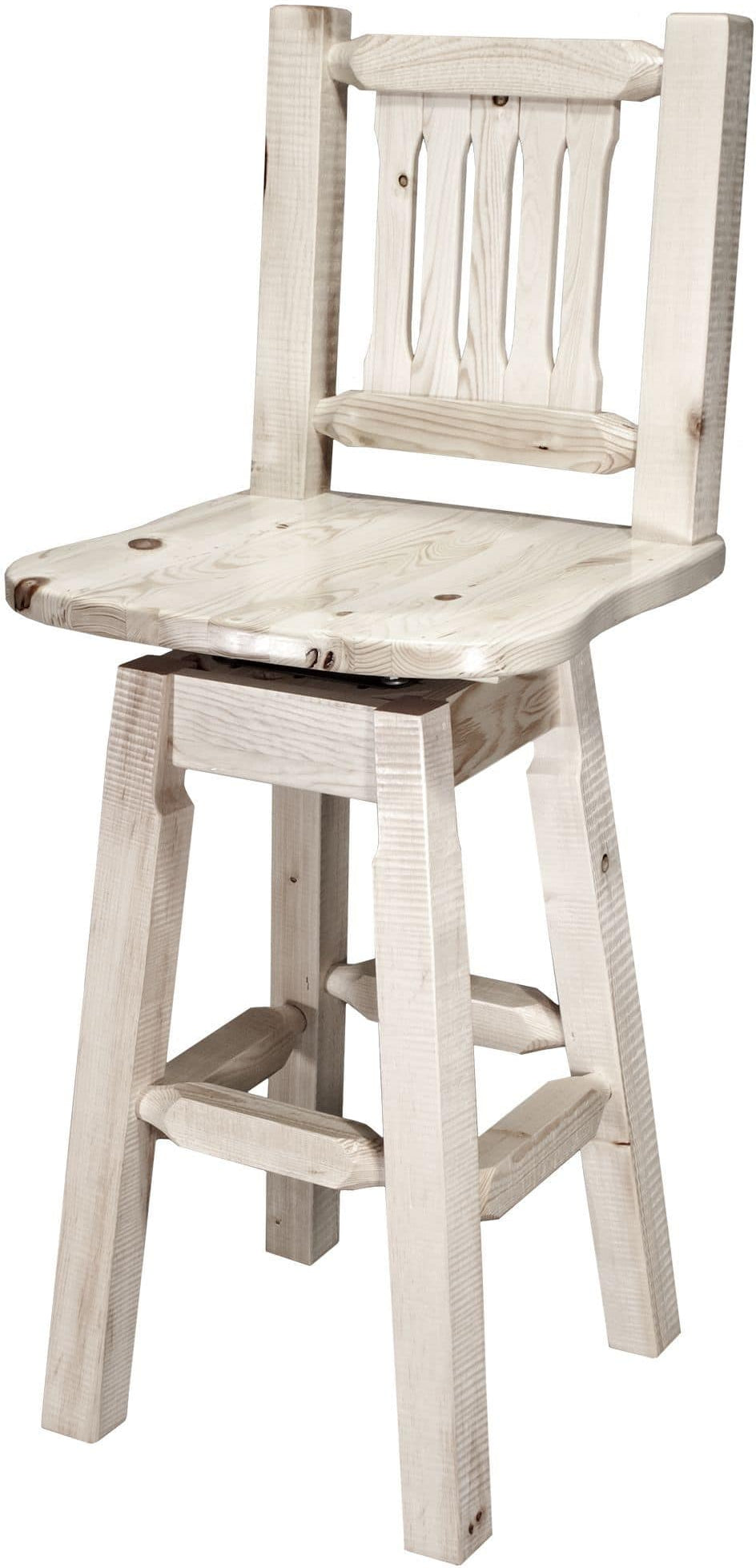 Montana Woodworks Homestead Collection Barstool with Back & Swivel-Rustic Furniture Marketplace
