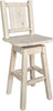 Montana Woodworks Homestead Collection Barstool with Back & Swivel and Laser Engraved Design - Ready to Finish-Rustic Furniture Marketplace