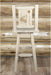 Montana Woodworks Homestead Collection Barstool with Back & Swivel and Laser Engraved Design - Clear Lacquer Finish-Rustic Furniture Marketplace