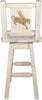 Montana Woodworks Homestead Collection Barstool with Back & Swivel and Laser Engraved Design - Ready to Finish-Rustic Furniture Marketplace