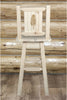 Montana Woodworks Homestead Collection Barstool with Back & Swivel and Laser Engraved Design - Ready to Finish-Rustic Furniture Marketplace
