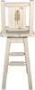 Montana Woodworks Homestead Collection Barstool with Back & Swivel and Laser Engraved Design - Ready to Finish-Rustic Furniture Marketplace