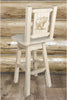 Montana Woodworks Homestead Collection Barstool with Back & Swivel and Laser Engraved Design - Ready to Finish-Rustic Furniture Marketplace