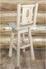 Montana Woodworks Homestead Collection Barstool with Back & Swivel and Laser Engraved Design - Ready to Finish-Rustic Furniture Marketplace