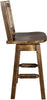 Montana Woodworks Homestead Collection Barstool with Back & Swivel and Laser Engraved Design - Stain & Lacquer Finish-Rustic Furniture Marketplace