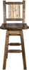 Montana Woodworks Homestead Collection Barstool with Back & Swivel and Laser Engraved Design - Stain & Lacquer Finish-Rustic Furniture Marketplace