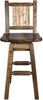 Montana Woodworks Homestead Collection Barstool with Back & Swivel and Laser Engraved Design - Stain & Lacquer Finish-Rustic Furniture Marketplace