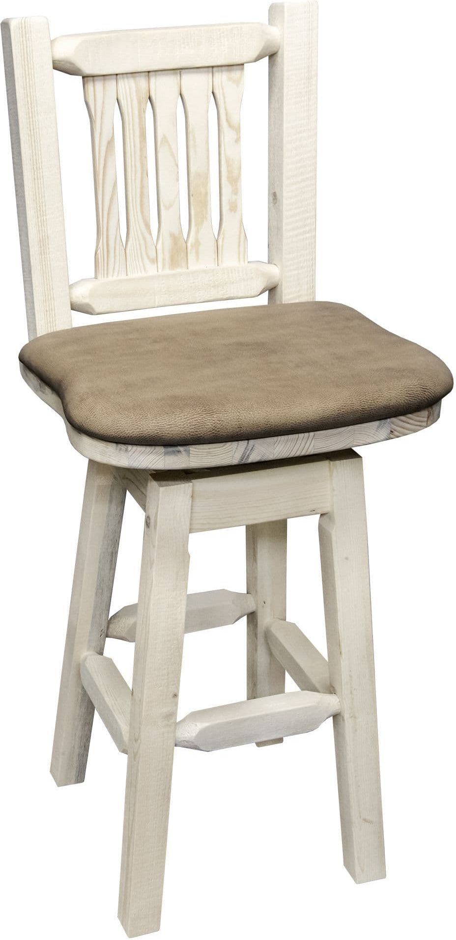 Montana Woodworks Homestead Collection Barstool with Back/Swivel/Upholstered Seat-Rustic Furniture Marketplace