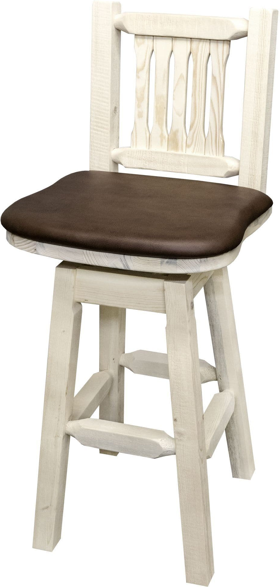 Montana Woodworks Homestead Collection Barstool with Back/Swivel/Upholstered Seat-Rustic Furniture Marketplace