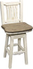 Montana Woodworks Homestead Collection Barstool with Back/Swivel/Upholstered Seat-Rustic Furniture Marketplace