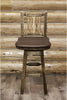 Montana Woodworks Homestead Collection Barstool with Back/Swivel/Upholstered Seat-Rustic Furniture Marketplace
