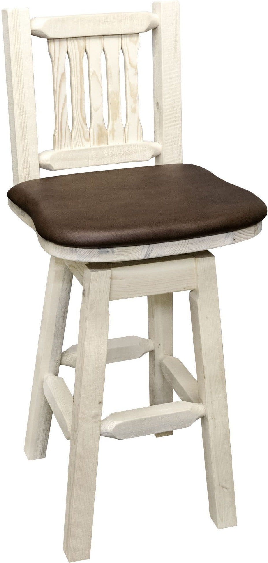 Montana Woodworks Homestead Collection Barstool with Back/Swivel/Upholstered Seat-Rustic Furniture Marketplace