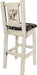 Montana Woodworks Homestead Collection Barstool Woodland Upholstery with Laser Engraved Design - Clear Lacquer Finish-Rustic Furniture Marketplace