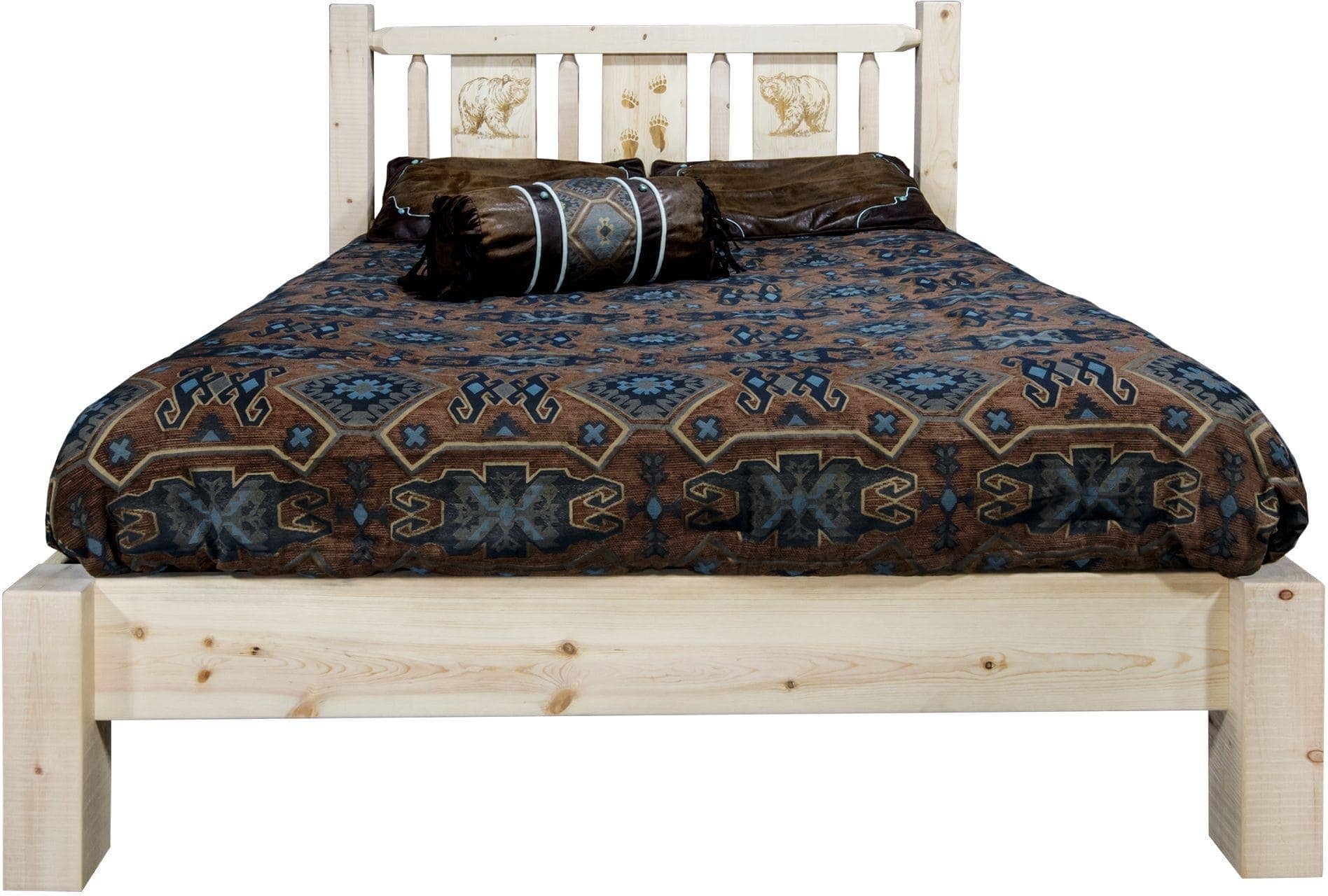 Montana Woodworks Homestead Collection California King Platform Bed - Clear Lacquer Finish-Rustic Furniture Marketplace