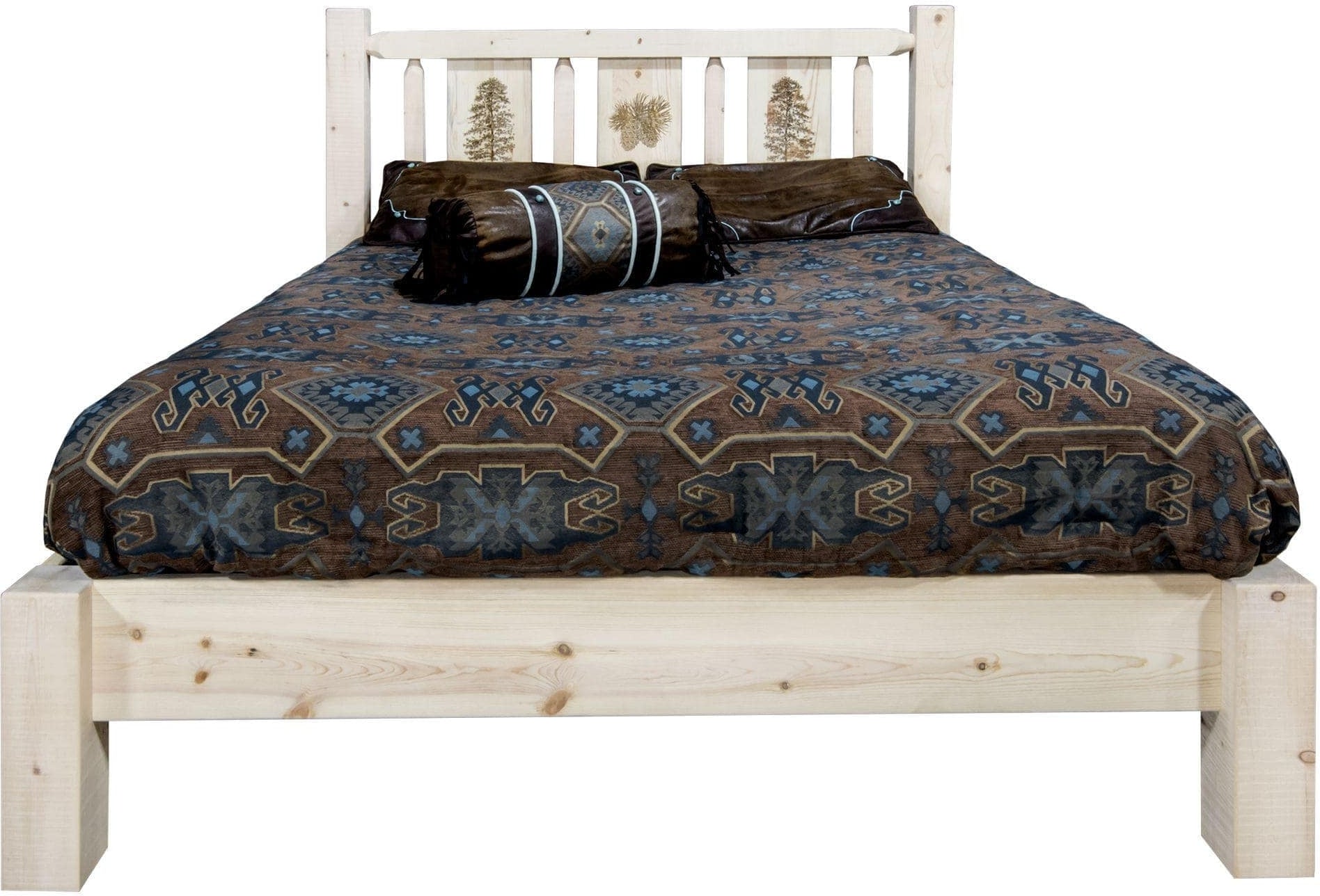 Montana Woodworks Homestead Collection California King Platform Bed - Clear Lacquer Finish-Rustic Furniture Marketplace