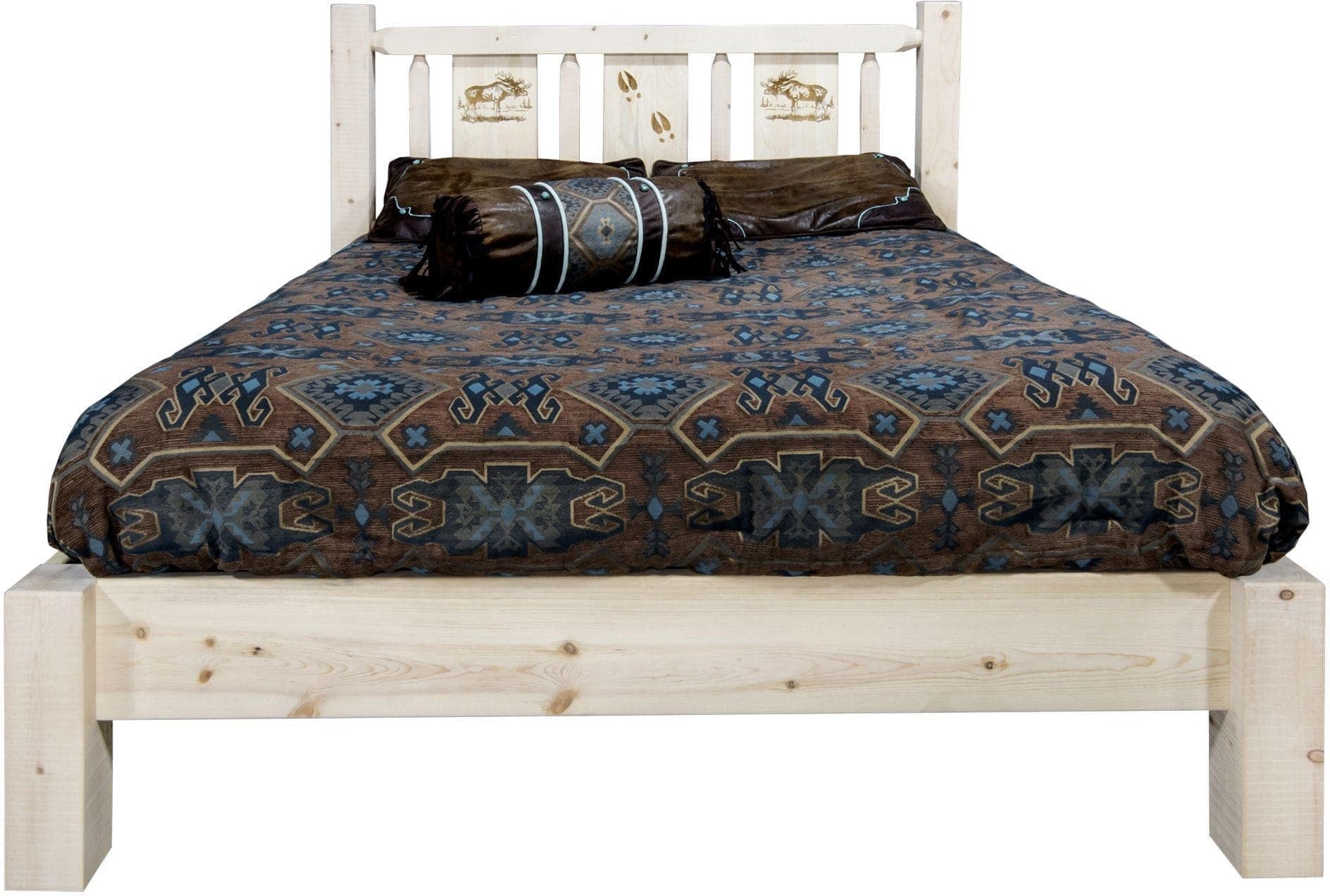 Montana Woodworks Homestead Collection California King Platform Bed - Clear Lacquer Finish-Rustic Furniture Marketplace