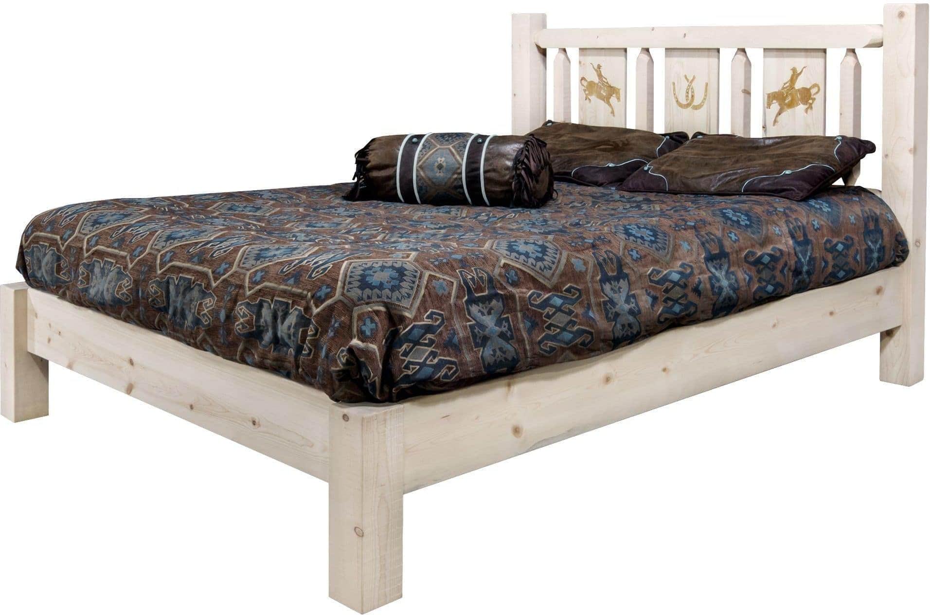 Montana Woodworks Homestead Collection California King Platform Bed - Clear Lacquer Finish-Rustic Furniture Marketplace