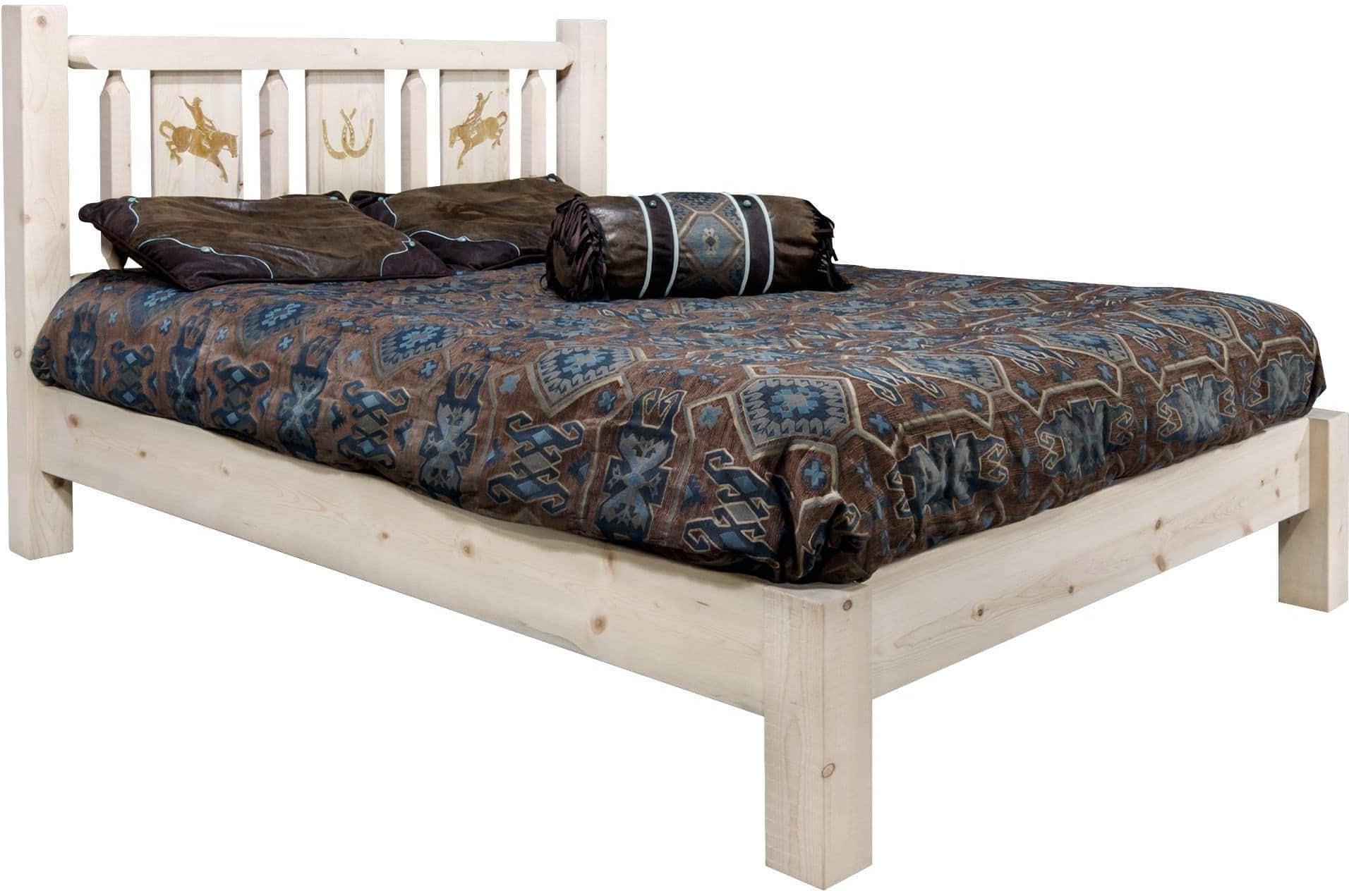 Montana Woodworks Homestead Collection California King Platform Bed - Clear Lacquer Finish-Rustic Furniture Marketplace