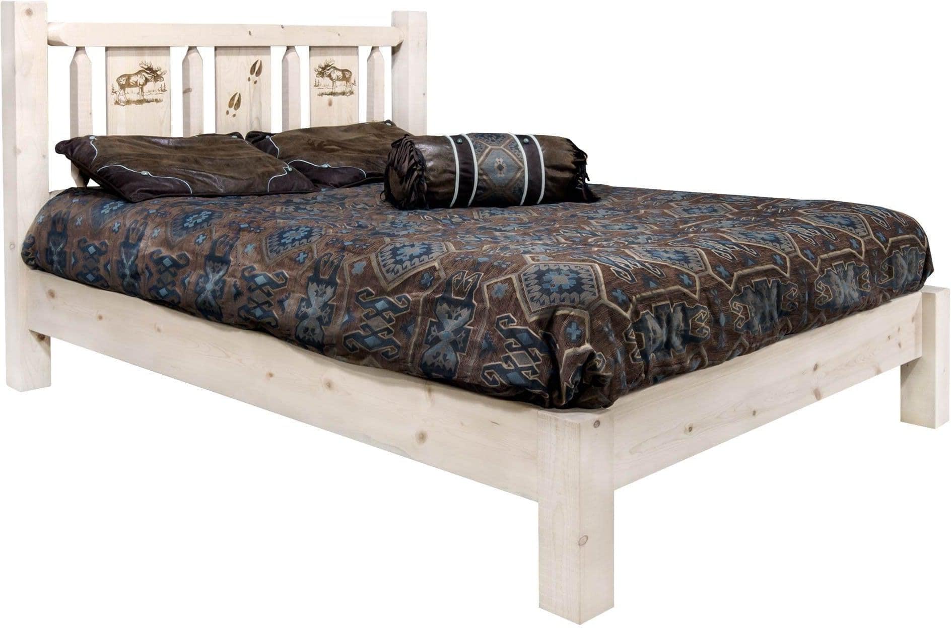 Montana Woodworks Homestead Collection California King Platform Bed - Clear Lacquer Finish-Rustic Furniture Marketplace