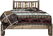 Montana Woodworks Homestead Collection California King Platform Bed with Laser Engraved Design - Stain & Clear Lacquer Finish-Rustic Furniture Marketplace