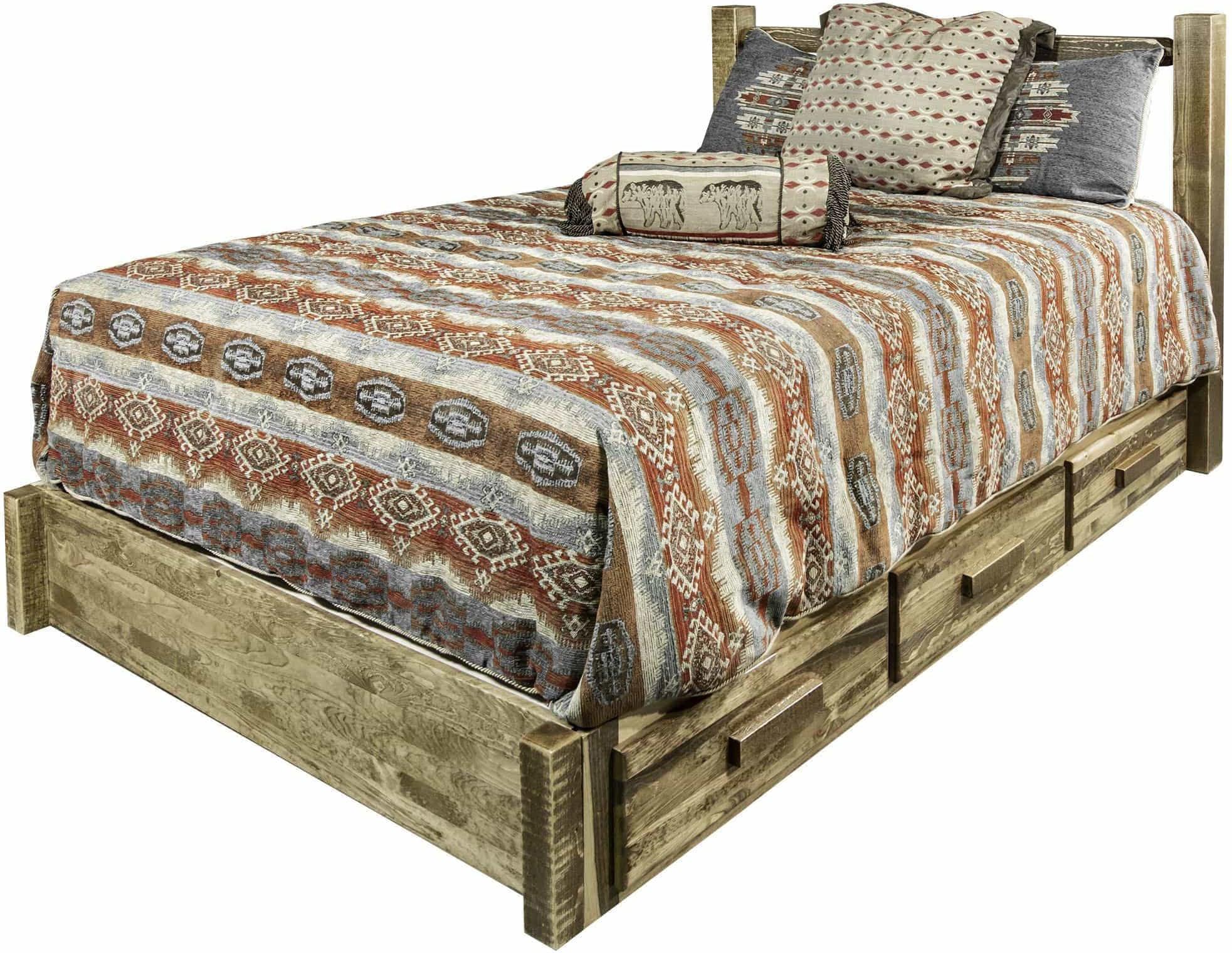 Montana Woodworks Homestead Collection California King Platform Bed with Storage-Rustic Furniture Marketplace