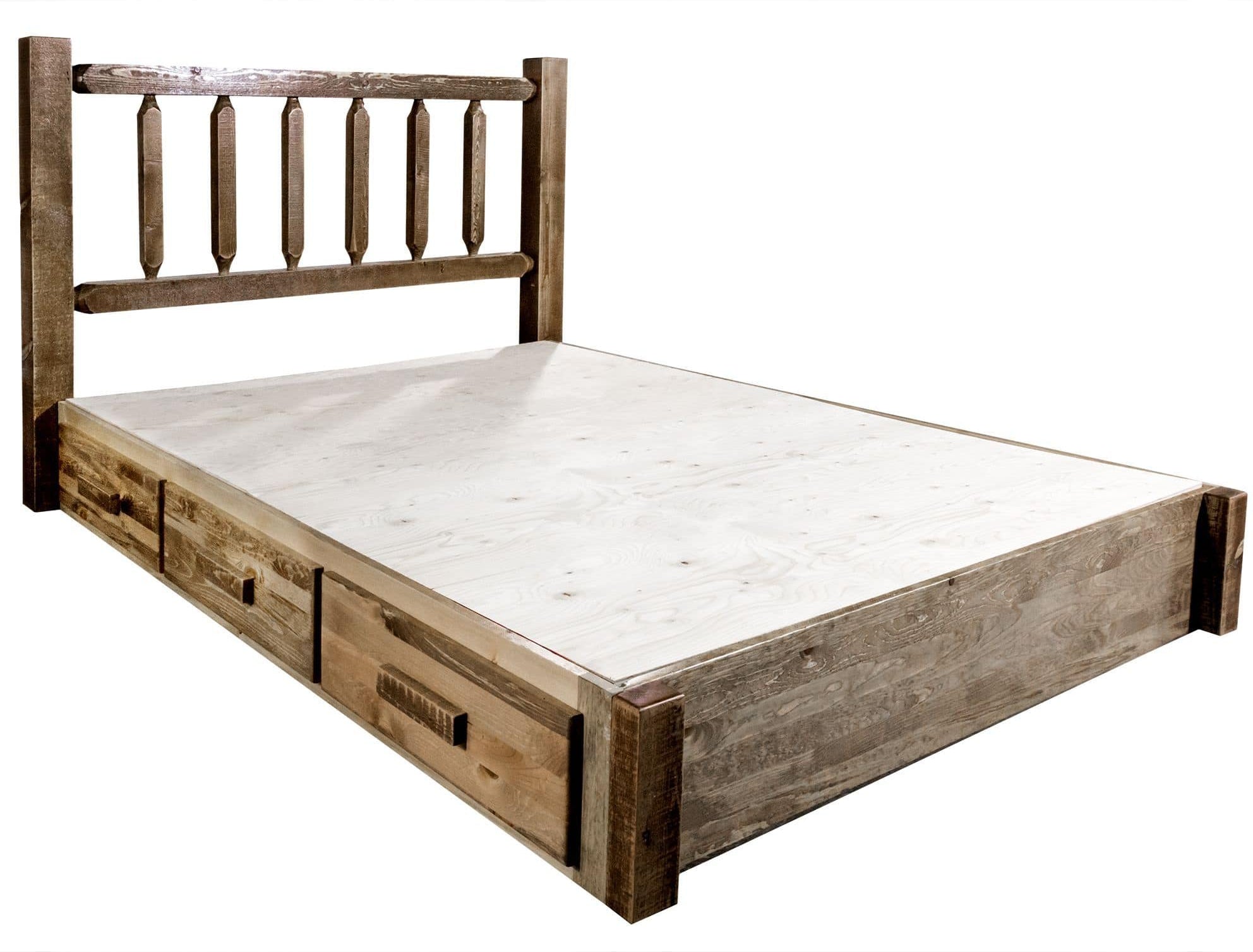 Montana Woodworks Homestead Collection California King Platform Bed with Storage-Rustic Furniture Marketplace