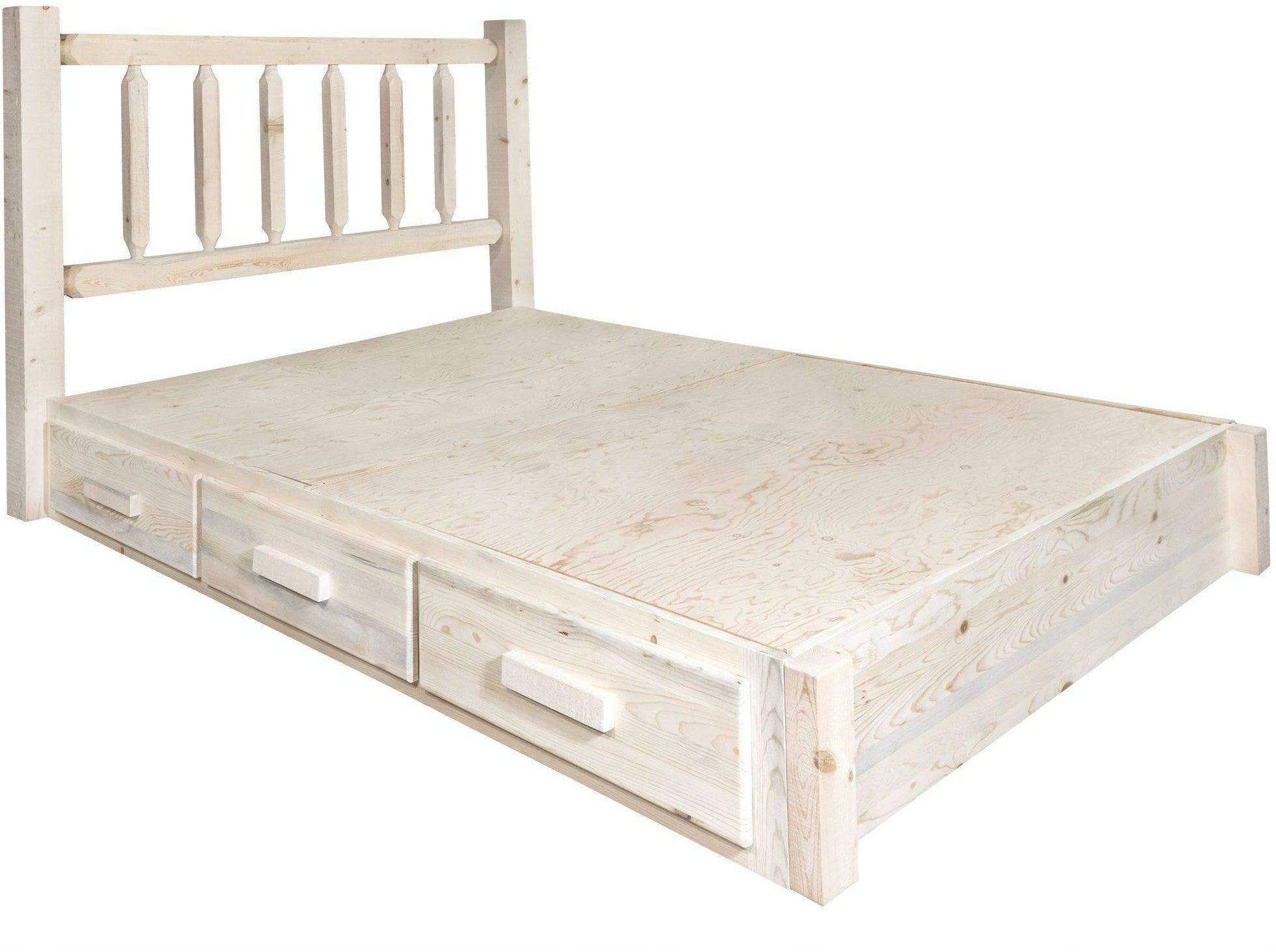 Montana Woodworks Homestead Collection California King Platform Bed with Storage-Rustic Furniture Marketplace