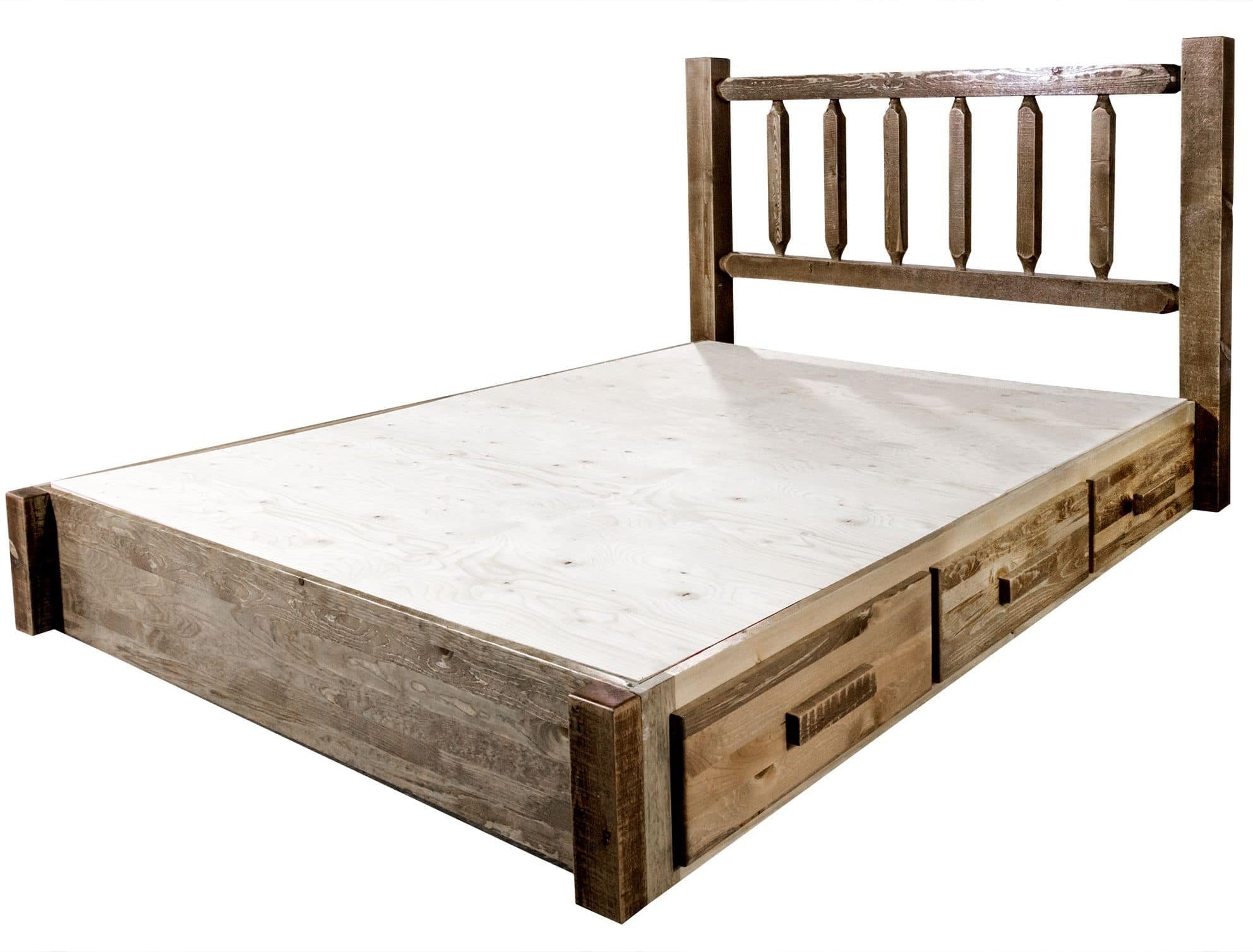 Montana Woodworks Homestead Collection California King Platform Bed with Storage-Rustic Furniture Marketplace