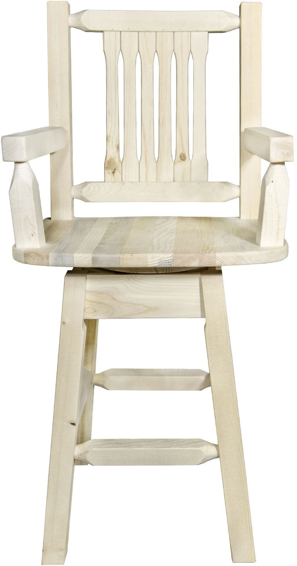 Montana Woodworks Homestead Collection Captain's Barstool with Back & Swivel-Rustic Furniture Marketplace