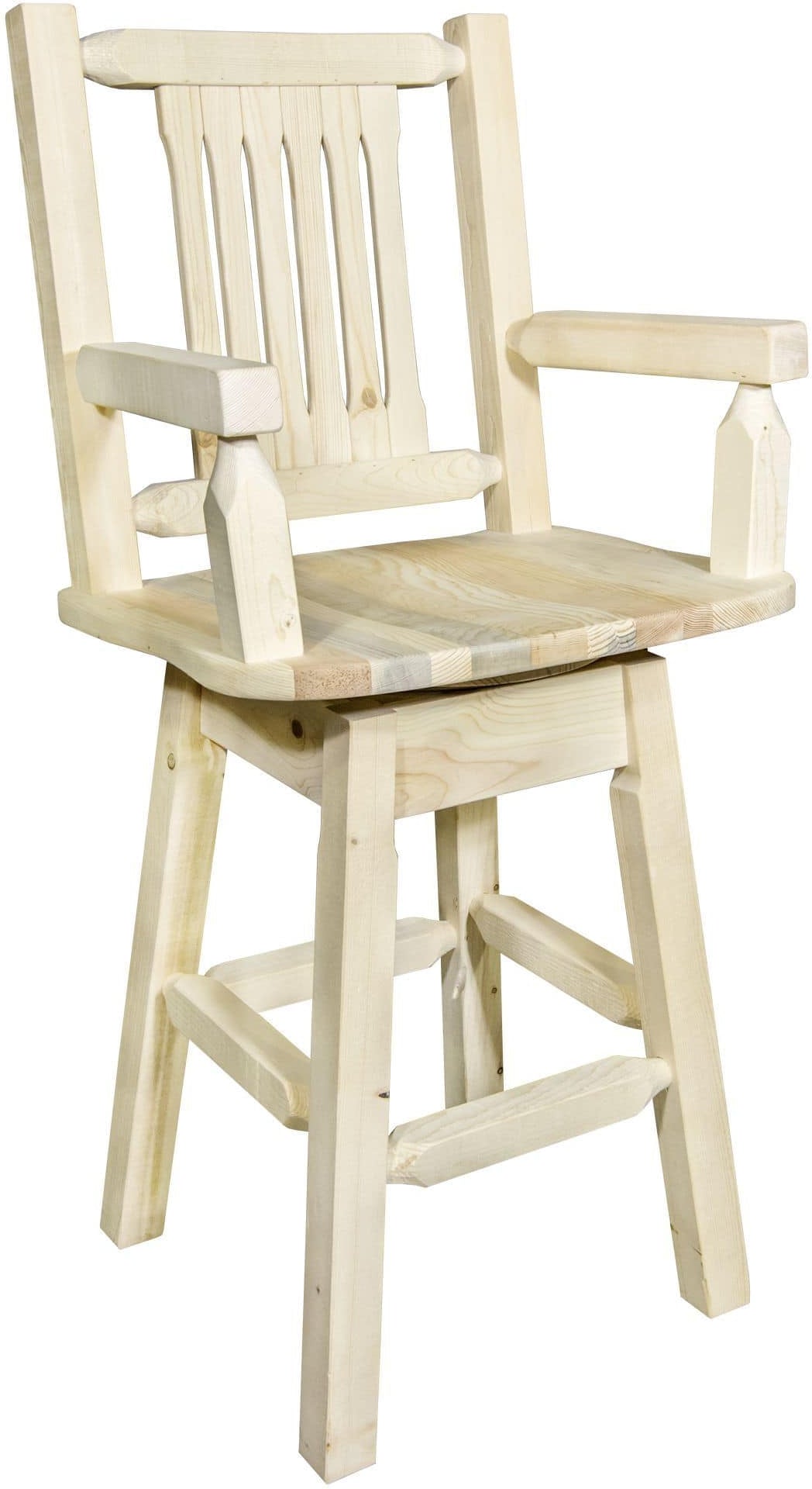 Montana Woodworks Homestead Collection Captain's Barstool with Back & Swivel-Rustic Furniture Marketplace