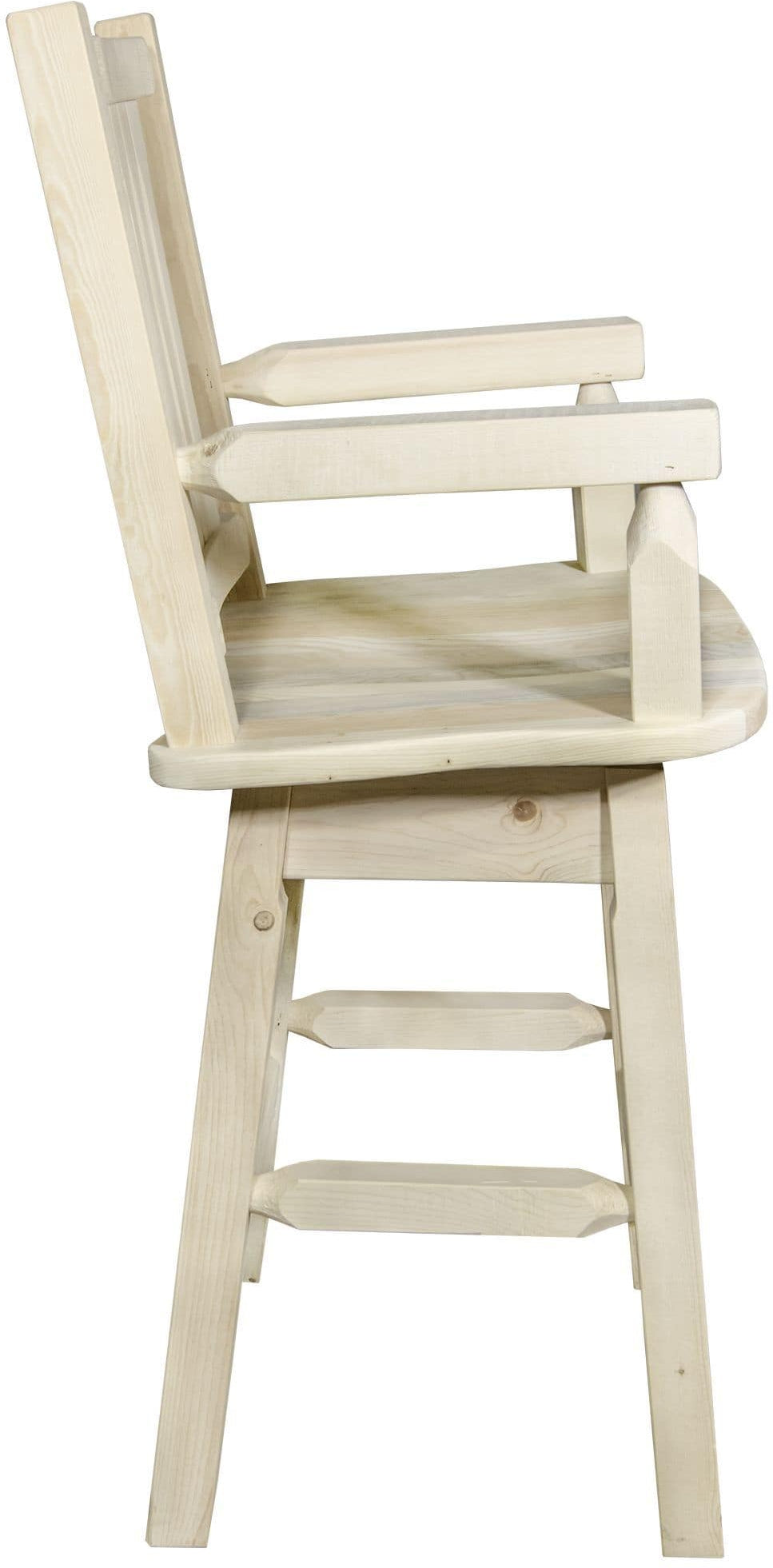 Montana Woodworks Homestead Collection Captain's Barstool with Back & Swivel-Rustic Furniture Marketplace