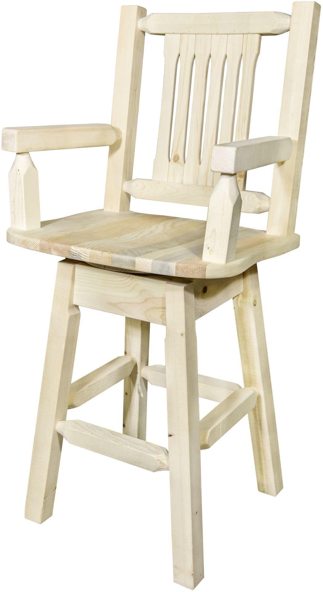 Montana Woodworks Homestead Collection Captain's Barstool with Back & Swivel-Rustic Furniture Marketplace