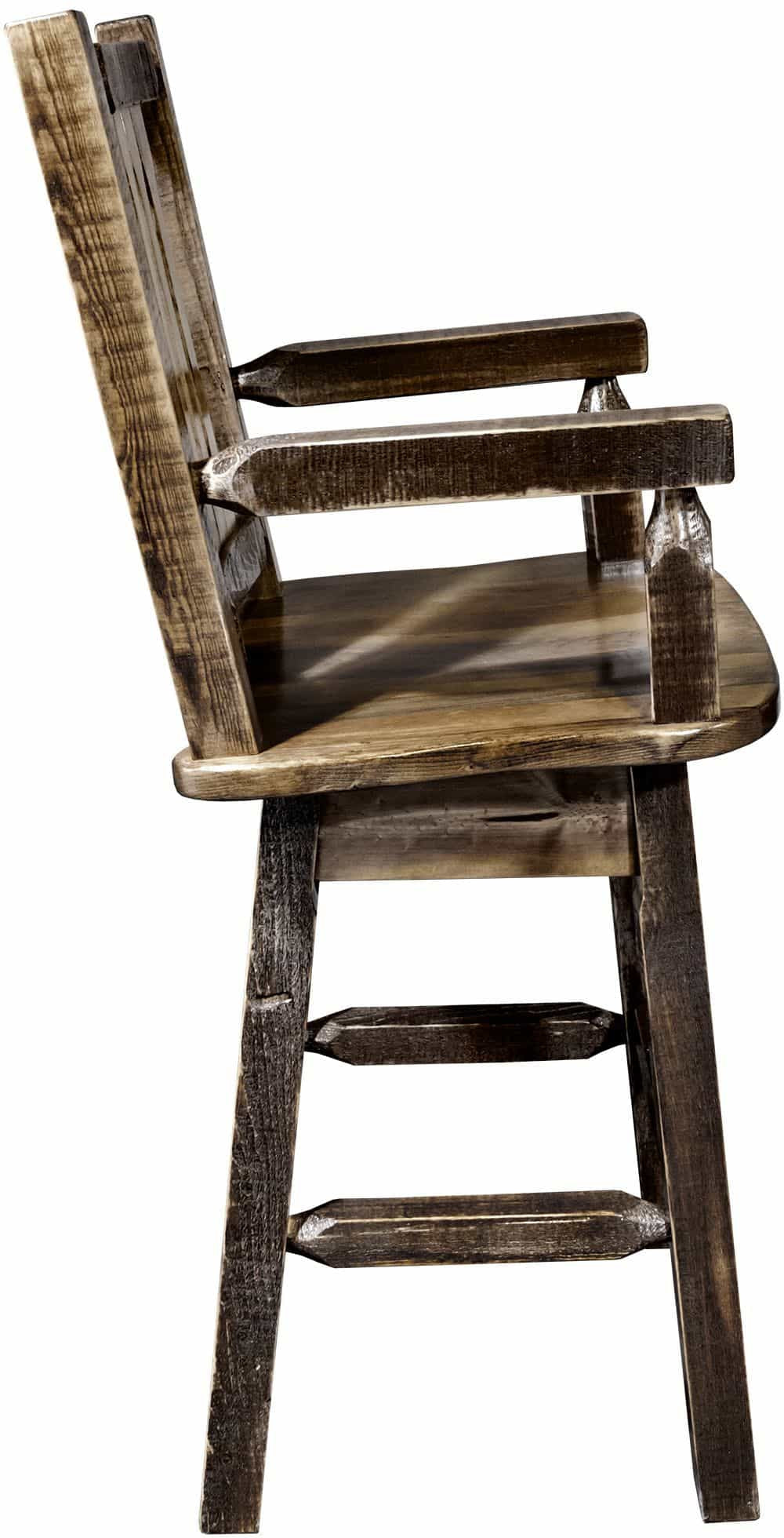 Montana Woodworks Homestead Collection Captain's Barstool with Back & Swivel-Rustic Furniture Marketplace