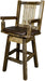 Montana Woodworks Homestead Collection Captain's Barstool with Back/Swivel/Upholstered Seat-Rustic Furniture Marketplace
