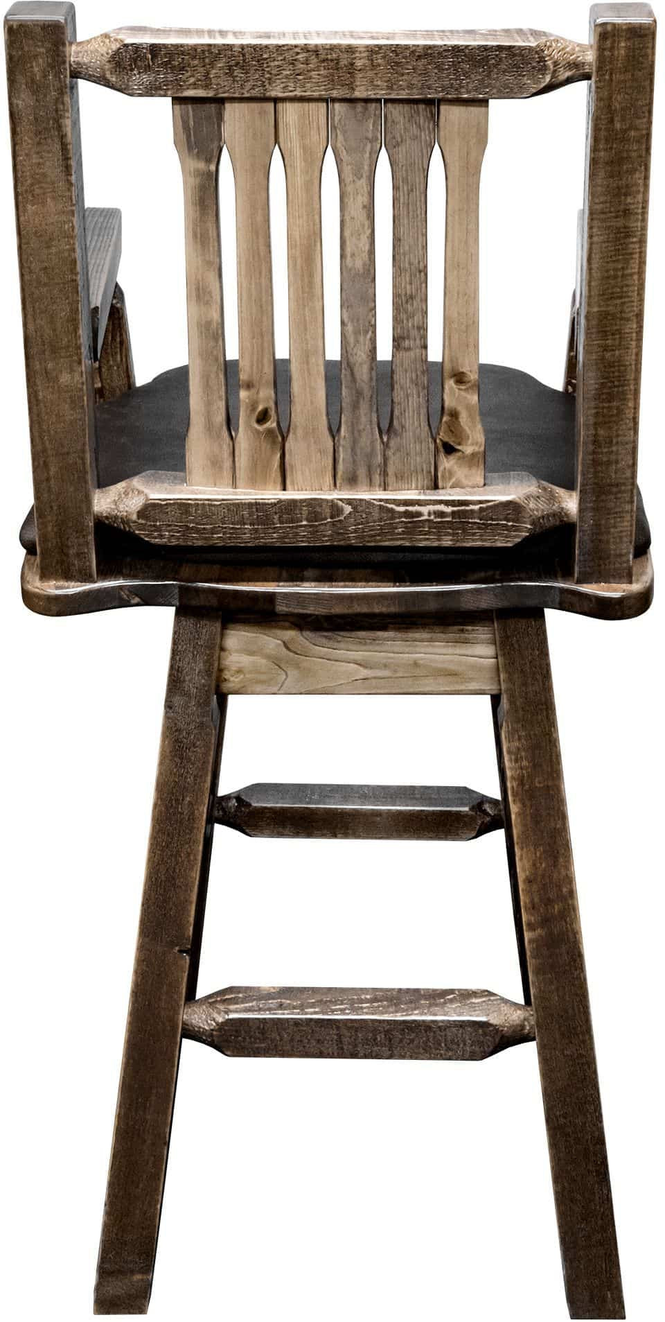 Montana Woodworks Homestead Collection Captain's Barstool with Back/Swivel/Upholstered Seat-Rustic Furniture Marketplace