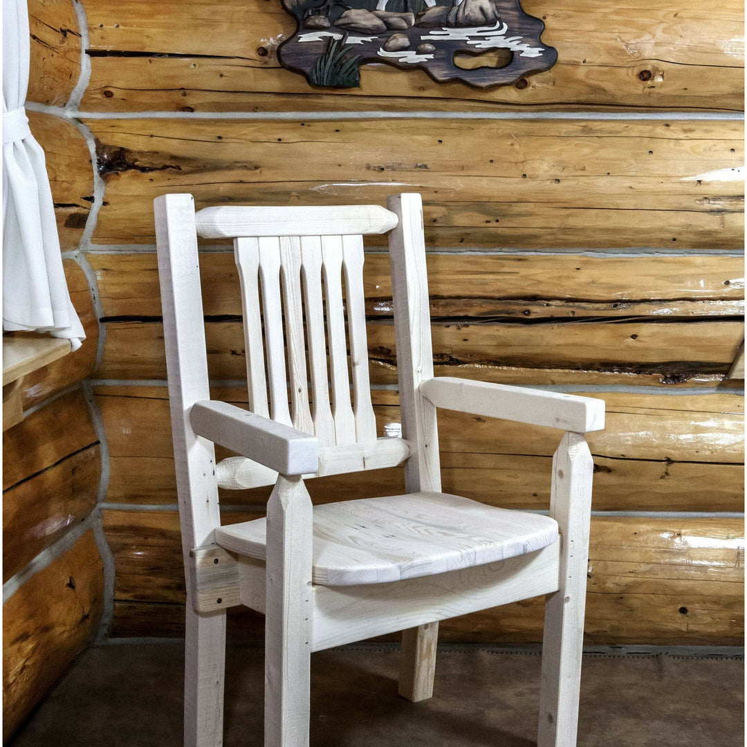 Montana Woodworks Homestead Collection Captain's Chair with Ergonomic Wooden Seat - Ready to Finish-Rustic Furniture Marketplace