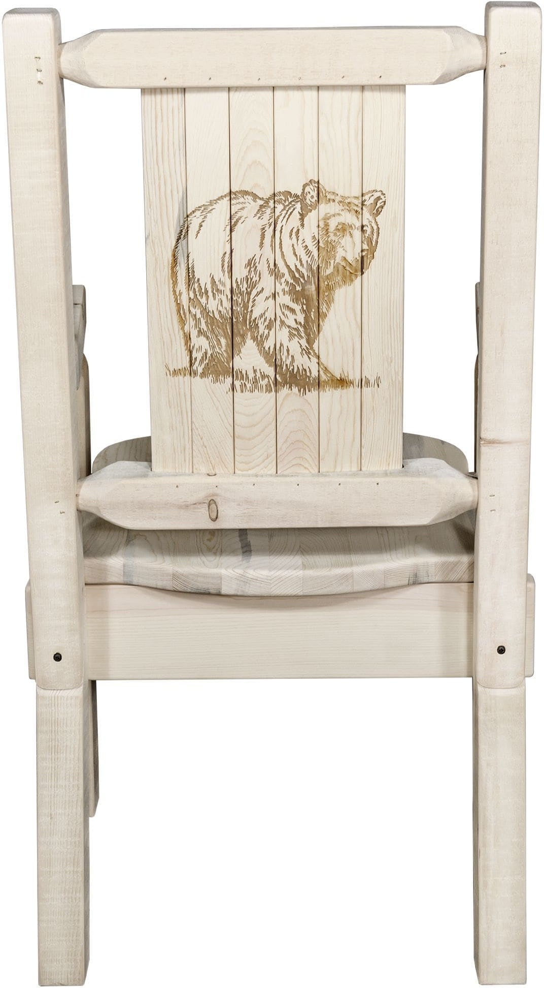 Montana Woodworks Homestead Collection Captain's Chair with Laser Engraved Design - Clear Lacquer Finish-Rustic Furniture Marketplace