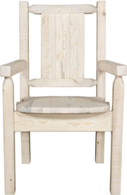 Montana Woodworks Homestead Collection Captain's Chair with Laser Engraved Design - Ready to Finish-Rustic Furniture Marketplace