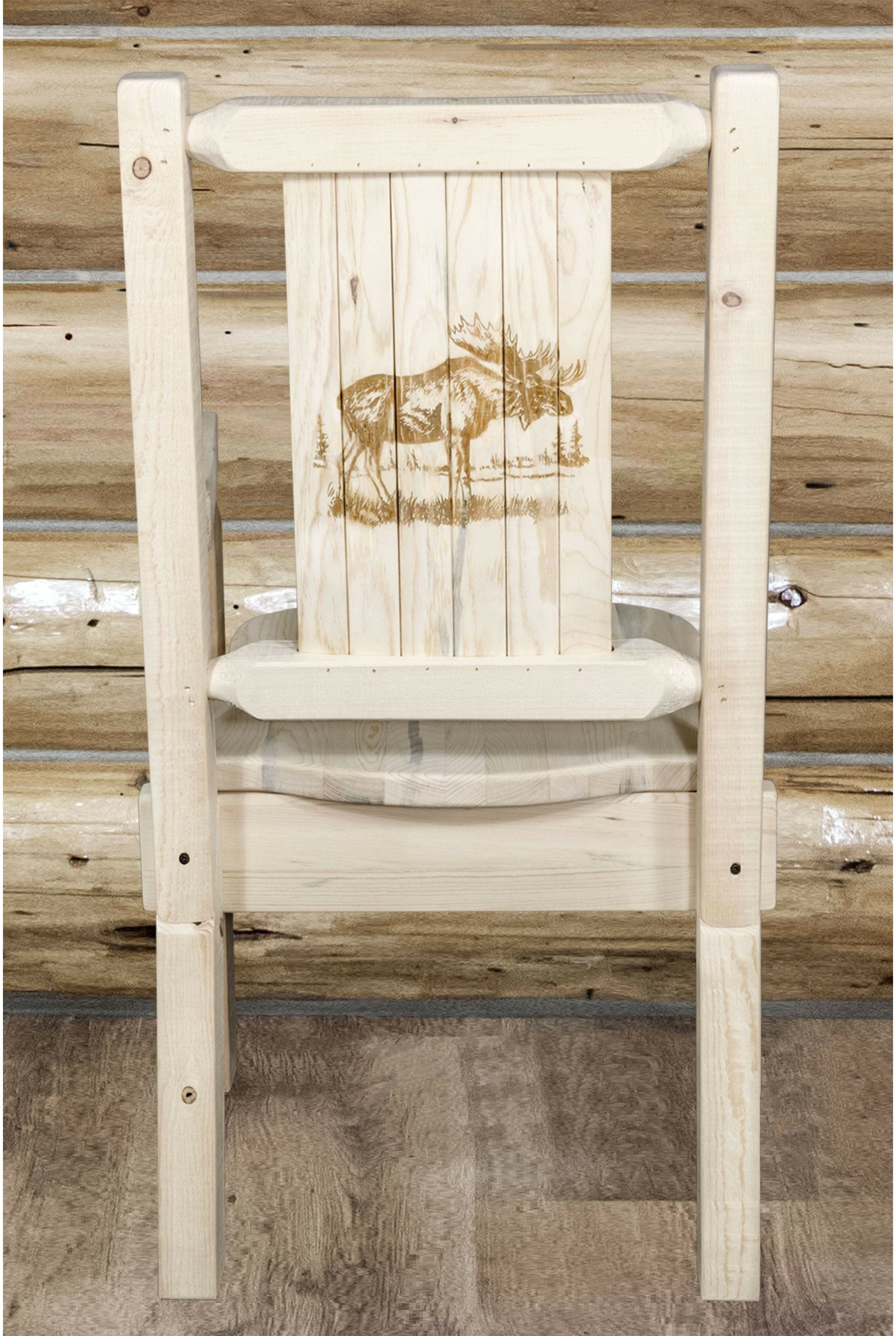 Montana Woodworks Homestead Collection Captain's Chair with Laser Engraved Design - Ready to Finish-Rustic Furniture Marketplace