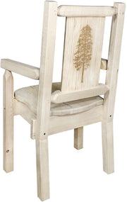 Montana Woodworks Homestead Collection Captain's Chair with Laser Engraved Design - Ready to Finish-Rustic Furniture Marketplace